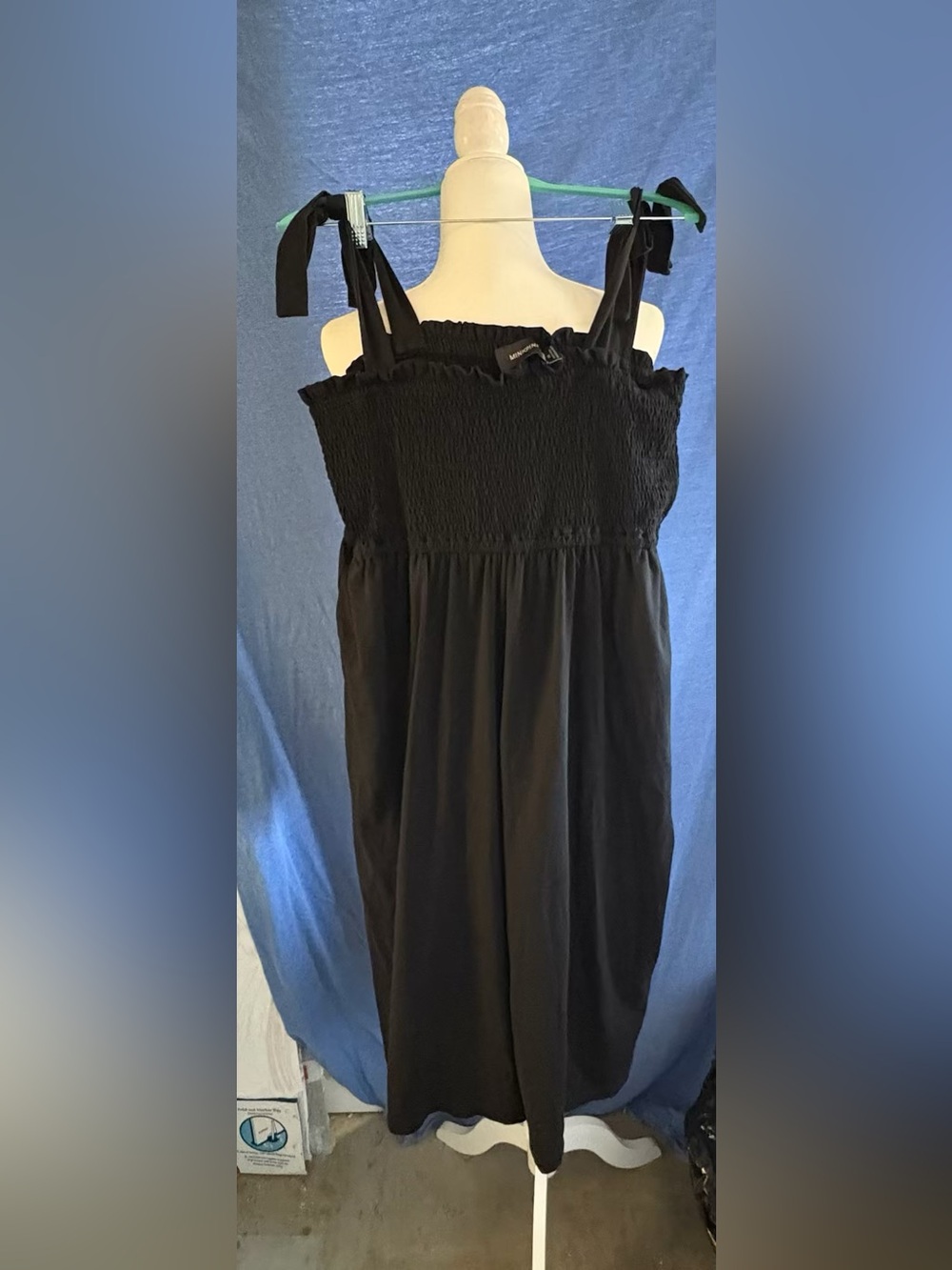 MINKPINK Black Smocked Tie-Strap Jumpsuit